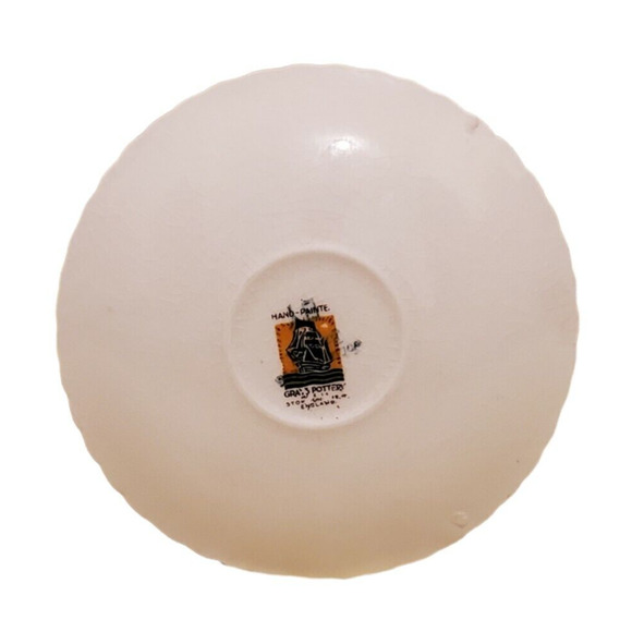 Grays Pottery Demitasse Cup Saucer Floral Flowers Gold Trim Hand Painted England - Picture 6 of 6